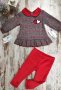 Комплект в червено плюш, снимка 1 - Комплекти за бебе - 30676308