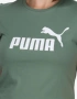 Оригинал! PUMA Essential Logo Tee Green дамска тениска с къс ръкав и лого, снимка 2