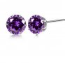 Sale Сребърни обеци с кристали,simple basic,purple/нови, снимка 1 - Колиета, медальони, синджири - 40012552
