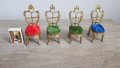 Миниатюрни бронзови колекционерски столчета -4 броя, снимка 1 - Антикварни и старинни предмети - 29445382