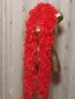 Богат червен шал от естествени пера / Боа/ 2.20 м, снимка 2