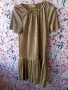Парти елегантна детска рокля от мек златен плат, за 9-10г, р140см, снимка 2
