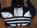 adidas Large Logo Cropped Hoodie - страхотно дамско горнище р-р S, снимка 3