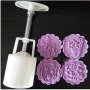 4 лунни сладки цветя китки клонка пластмасови форми с бутало за релефни сладки тесто фондан, снимка 1 - Форми - 30911295