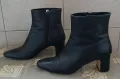 Луксозни дамски черни боти от естествена кожа на ток, снимка 2