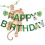 2 вид Happy Birthday Диви Зоо Сафари животни Парти Гирлянд Флаг Банер рожден ден украса декор, снимка 4