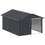 vidaXL Кучешка къща антрацит 116,5x153x81,5 см поцинкована стомана, снимка 1