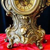 Бронзов механичен каминен часовник,барок. , снимка 11 - Антикварни и старинни предмети - 31446709