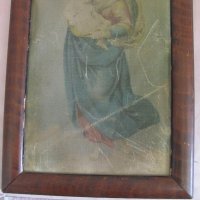 19 век Картина върху платно Мадона, снимка 6 - Антикварни и старинни предмети - 31680317