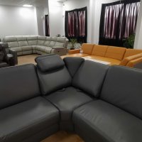 Тъмно сив кожен ъглов диван "TOULOUSE" - естествена кожа, снимка 8 - Дивани и мека мебел - 39688044