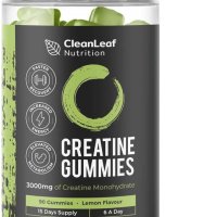 CleanLeaf Nutritions Креатин 3000 mg - 90 дъвки с вкус на лимон, веган добавка за фитнес, снимка 1 - Хранителни добавки - 44208080