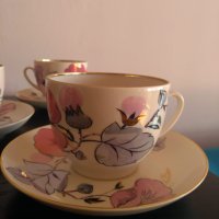 Руски порцеланов сервиз за чай ЛФЗ "Розов клон"., снимка 4 - Сервизи - 42922125