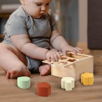 Комплект дървени играчки Монтесори Little Log 3 в 1, над 1 година, снимка 7 - Образователни игри - 42328780