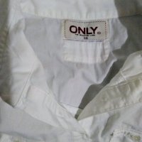 Бяла риза с дълъг ръкав, ONLY,M/L, снимка 4 - Ризи - 37835413