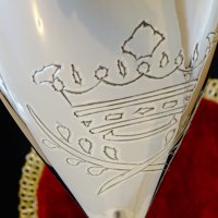 Бронзов бокал с кралска корона и лавров венец. , снимка 5 - Антикварни и старинни предмети - 44240388