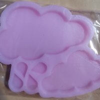 2 Облака облак и капки силиконов молд форма фондан шоколад гипс, снимка 2 - Форми - 37288924