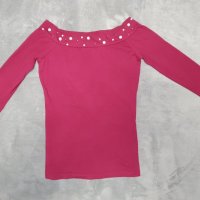 Тънка блузка с перли. , снимка 1 - Блузи с дълъг ръкав и пуловери - 30951862