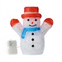 Коледна декоративна фигура Mercado Trade, Снежен човек, Акрил, 30 светодиода, 27 см, снимка 2 - Декорация за дома - 38351204