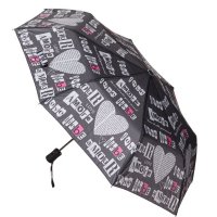 Автоматичен чадър за дъжд Черни букви сива фуксия 30 см, снимка 3 - Други - 42876295