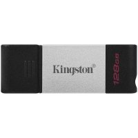 USB Флаш Памет 128GB USB Type C 3.2 Kingston DT80/128GB, Gen 1, Черна, снимка 2 - USB Flash памети - 30726851