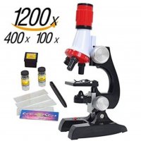 Микроскоп с подсветка, Приближение 100Х, 400Х, 1200Х, С аксесоари, снимка 1 - Образователни игри - 38663457