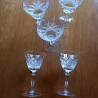 Сервиз от 5 кристални чаши на столче , снимка 2 - Сервизи - 40058045