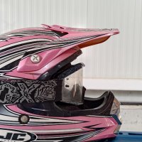 Каска за мотор, мотокрос HJC розова с очила FOX комплект, снимка 2 - Аксесоари и консумативи - 44384370