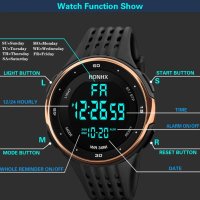 HONHX LED спортен,водоустойчив,дигитален часовник,Reloj Hombre, снимка 5 - Мъжки - 42908623
