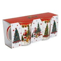 2 броя Комплект коледни чаши Дядо Коледа и елха, 310мл, снимка 2 - Чаши - 42754284