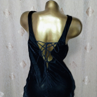 ASOS S Черна къса рокля с гол гръб , снимка 5 - Рокли - 44579995