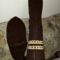 Ръчно плетени вълнени чорапи размер 37, снимка 1 - Други - 38593784