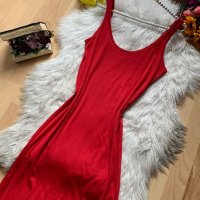 Червена дълга рокля Веро Мода, снимка 2 - Рокли - 37949231