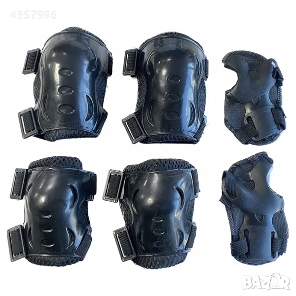  Детски наколенки РА424 - 6бр / к-т - ЧЕРНИ, снимка 1