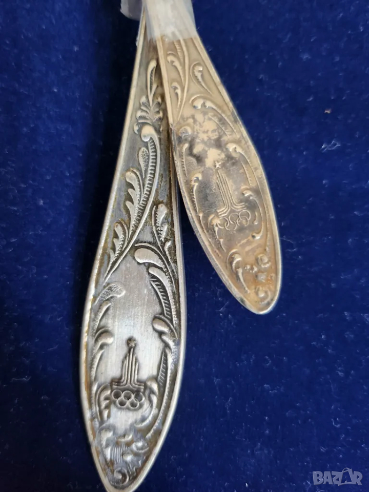 прибори от мелхиор, от мод."Пламя", посребрени, отделни бройки за Олимпиада'80 - Москва, СССР, снимка 1