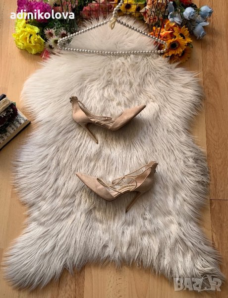 Велурени обувки на ток Зара, снимка 1