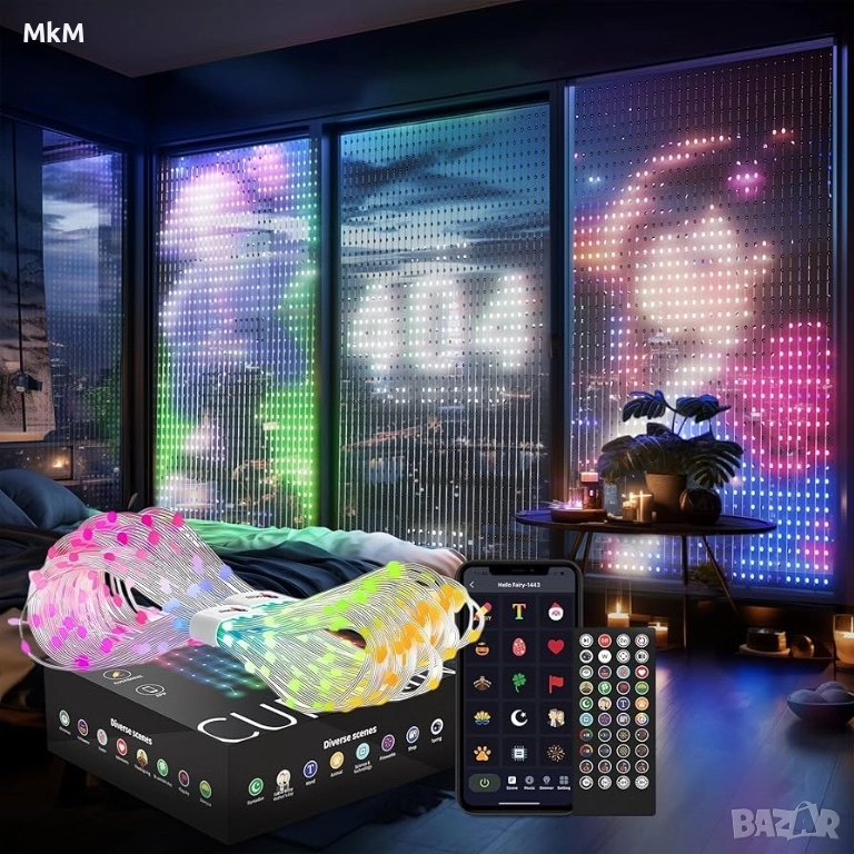 Светлина завеса с Wifi 540LEDs 1.50 х 2 м - програмируема Lphianx, снимка 1