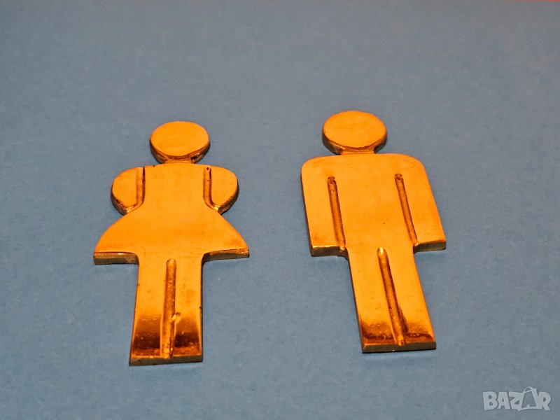 Комплект бронзови табели за тоалетна ЖЕНИ МЪЖЕ , табели за съблекалня ЖЕНИ МЪЖЕ  .. за вашето заведе, снимка 1