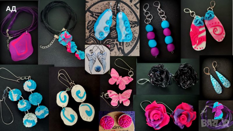 Обеци от полимерна глина , снимка 1