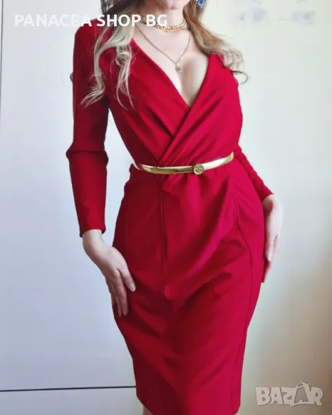 Рокля червена елегантна официална размер S M, снимка 1