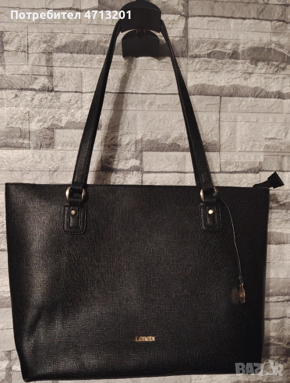 Черна чанта L.Credi, снимка 1