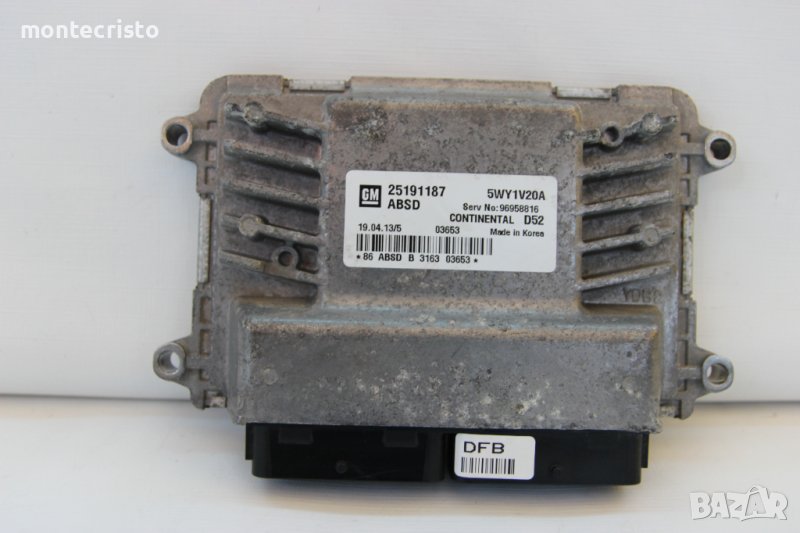 Моторен компютър Chevrolet Spark (2010-2015г.) 25191187 / 5WY1V20A / 96958816, снимка 1