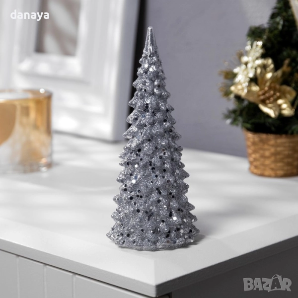 6132 Брокатена светеща коледна елха с преливащи LED светлини, 2 размера, снимка 1