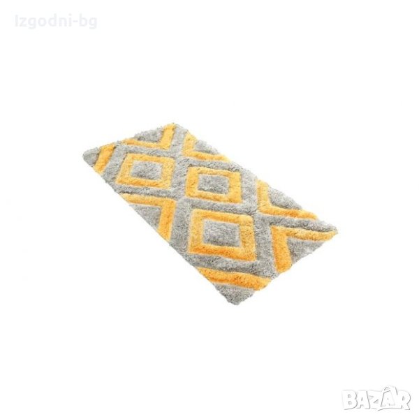 Сиво-жълт свеж килим с ромбове - различни размери, снимка 1