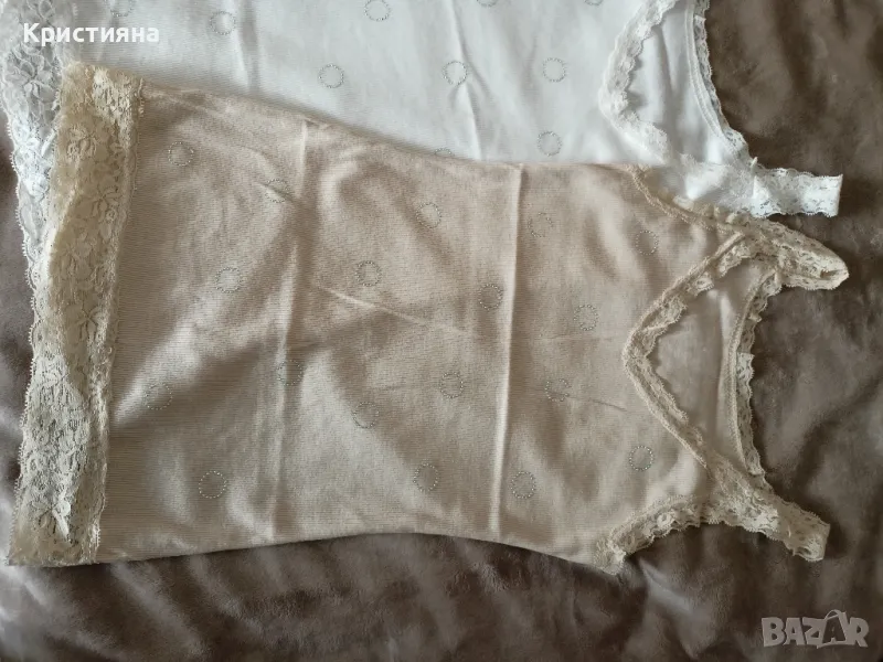 Потничета в бяло и светло-кафяво р-р С,ХС, снимка 1
