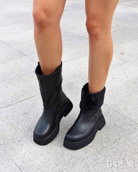 Равни боти - черна кожа, снимка 1