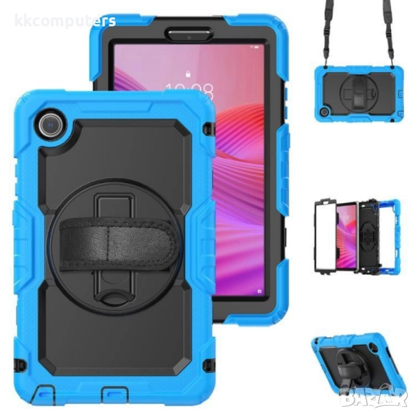 Удароустойчив силиконов калъф със задна част от PC и Лента през рамо за ZTE nubia Flip2 / Lenovo Tab, снимка 1