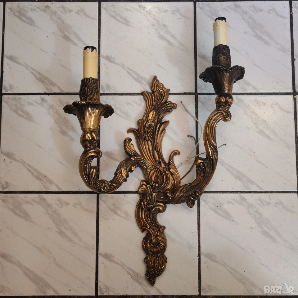 Масивен бронзов аплик стил Рококо. , снимка 1