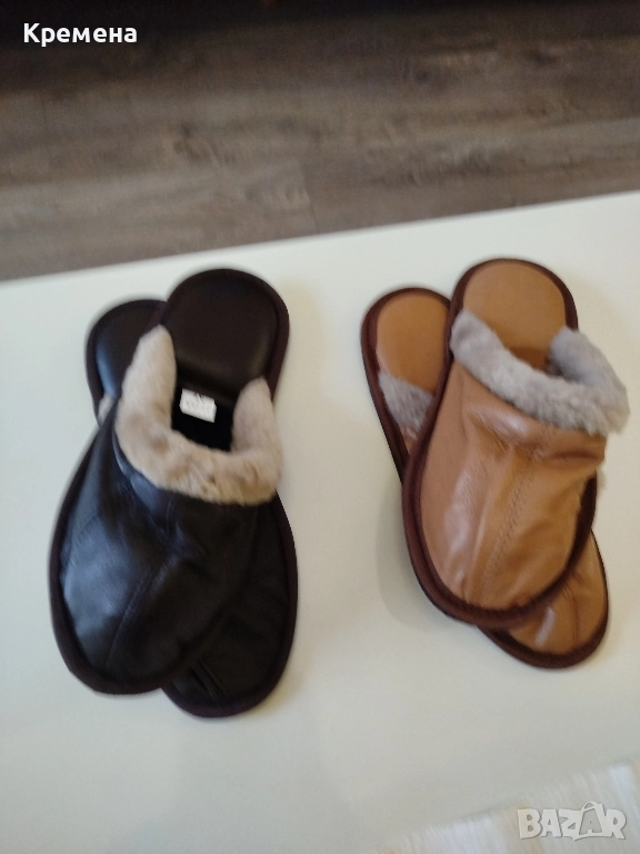 домашни пантофи естествена лицева кожа, снимка 1