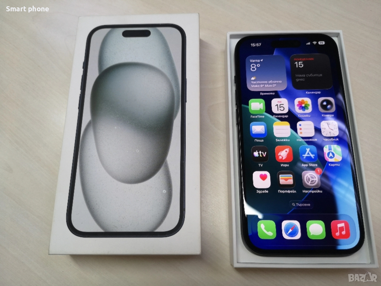 Iphone 15 Black/100 %Battery health , снимка 1