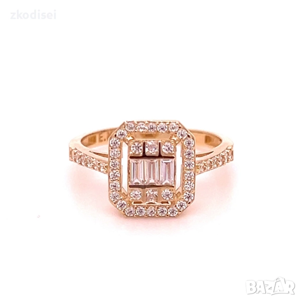 Златен дамски пръстен 4,17гр. размер:51 14кр. проба:585 модел:34397-3, снимка 1